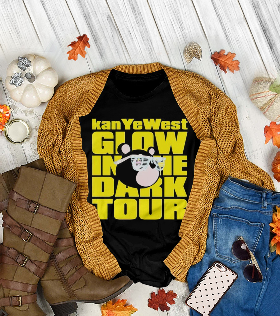 Kanye West Glow in the Dark Tour Bear with Shutter Shades T-Shirt