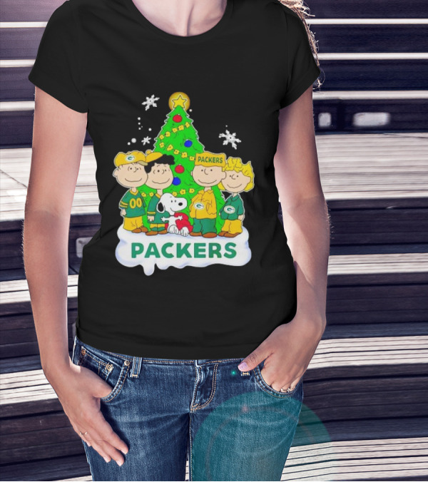Packers Peanuts Characters Christmas Tree T-Shirt