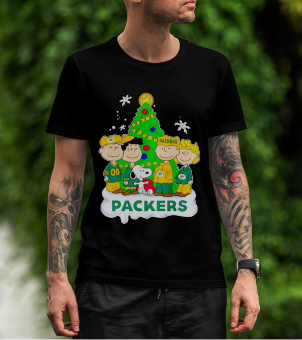 Packers Peanuts Characters Christmas Tree T-Shirt