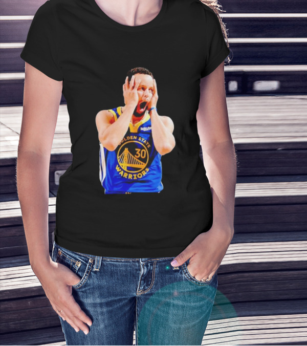 Golden State Warriors Stephen Curry 30 Reaction T-Shirt