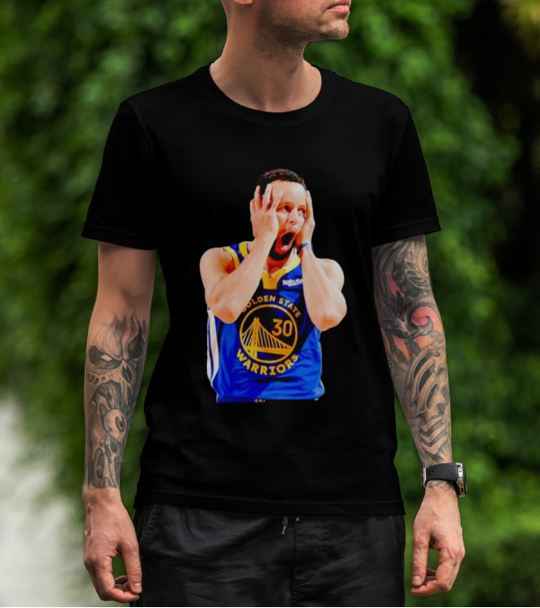 Golden State Warriors Stephen Curry 30 Reaction T-Shirt