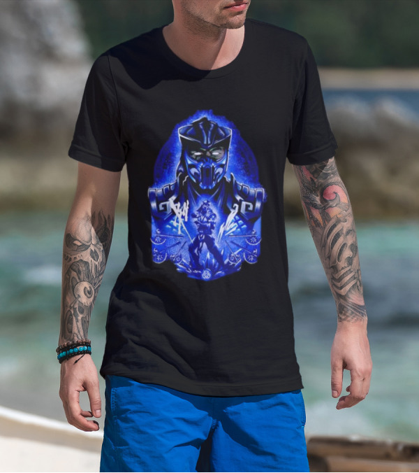 Attack Of SubZero Mortal Kombat Iconic Blue Warrior Battle T-Shirt