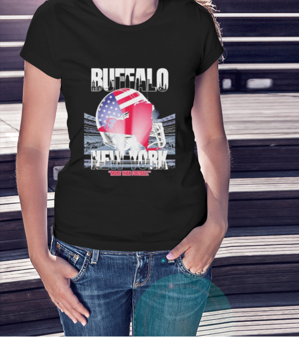Buffalo Tunnel To Towers New York American Flag Helmet More Than Football T-Shirt