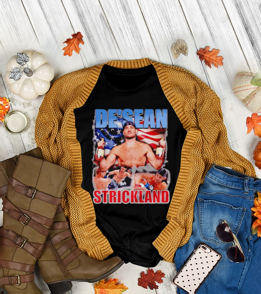 DE’SEAN STRICKLAND American Flag Boxing T-Shirt