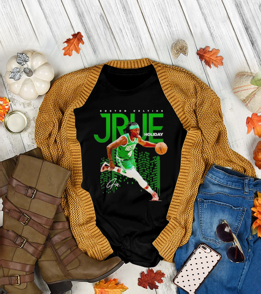 Boston Celtics Jrue Holiday Dribbling Action T-Shirt
