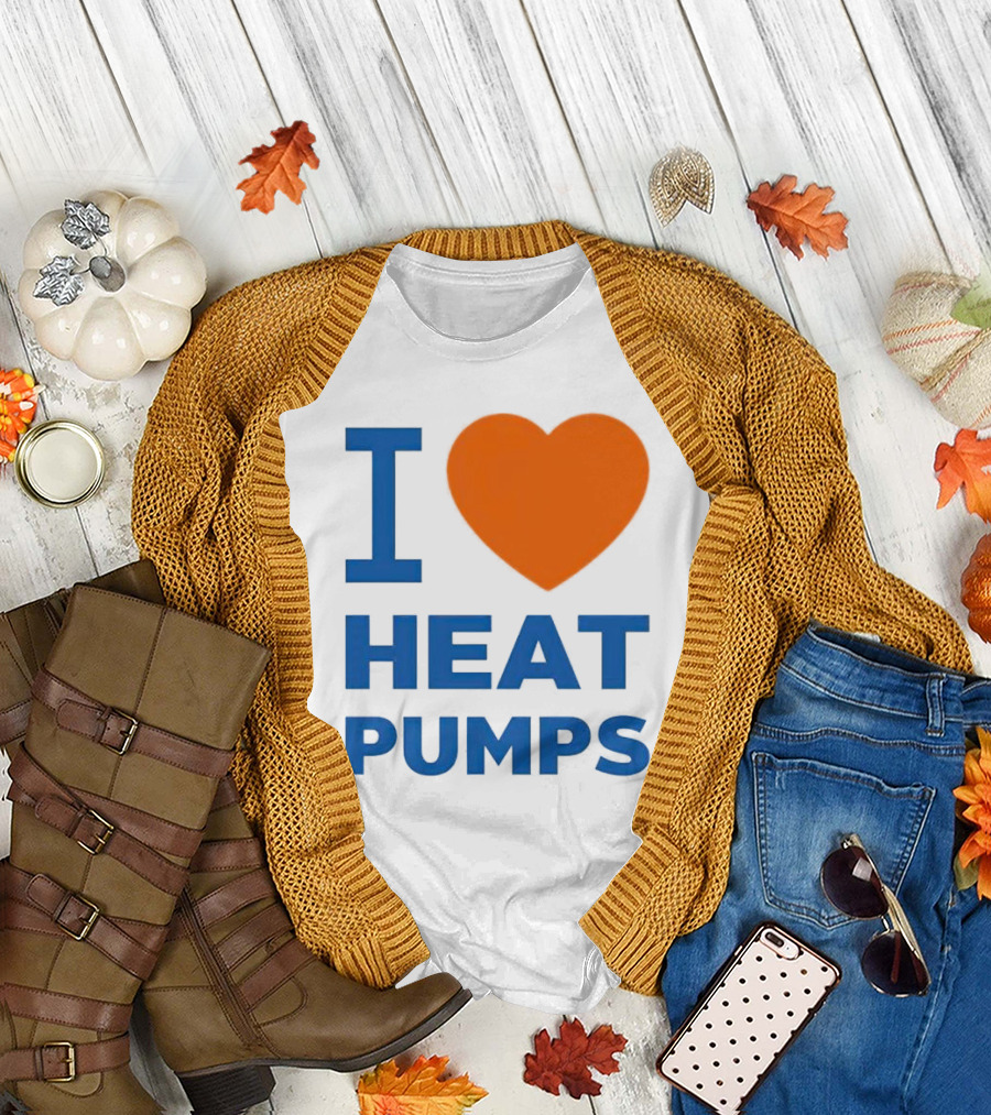 I Heart Heat Pumps Bold Blue Orange T-Shirt