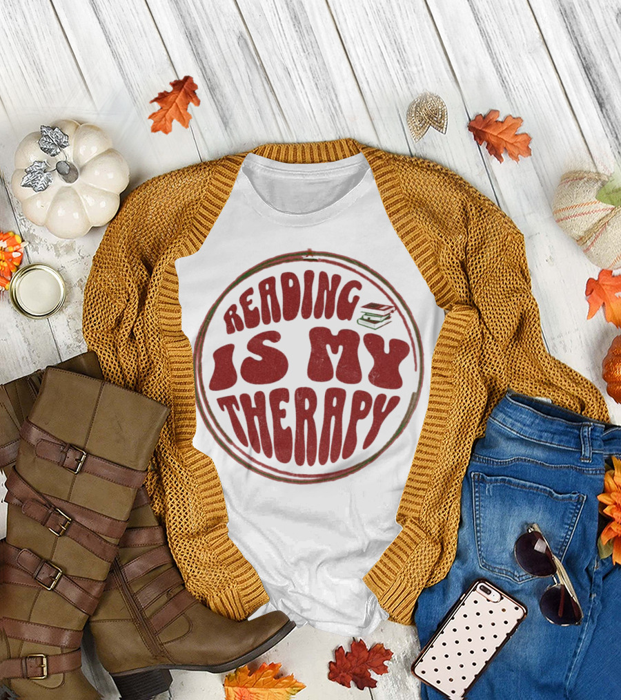Reading Is My Therapy Retro Book Lover T-Shirt