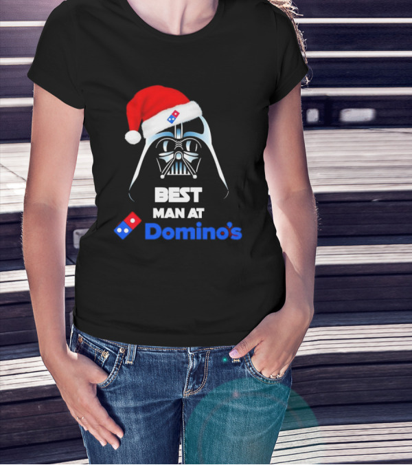Darth Vader Santa Hat With Best Man At Domino's Christmas T-Shirt