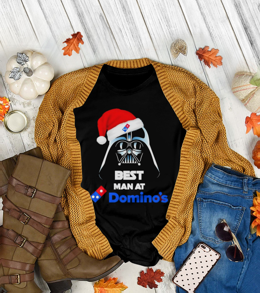 Darth Vader Santa Hat with Best Man at Domino's Christmas T-Shirt