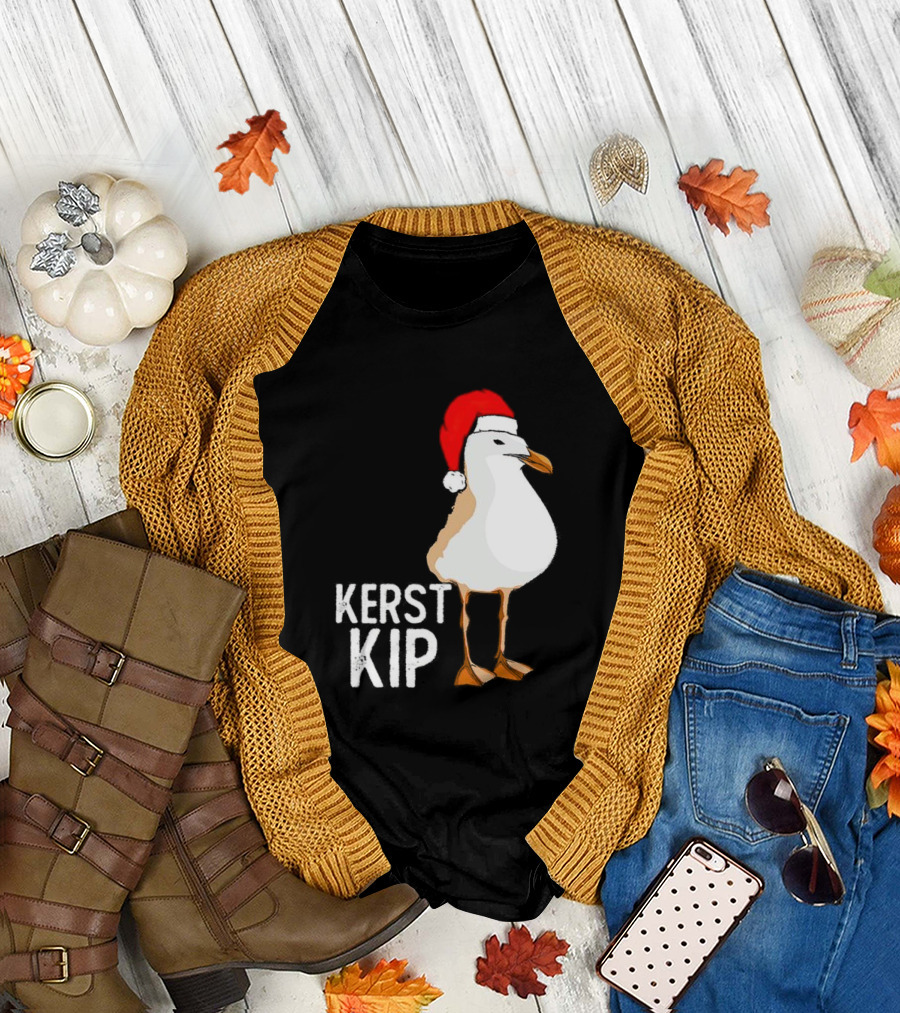 Kerst Kip Santa Hat Christmas Bird T-Shirt