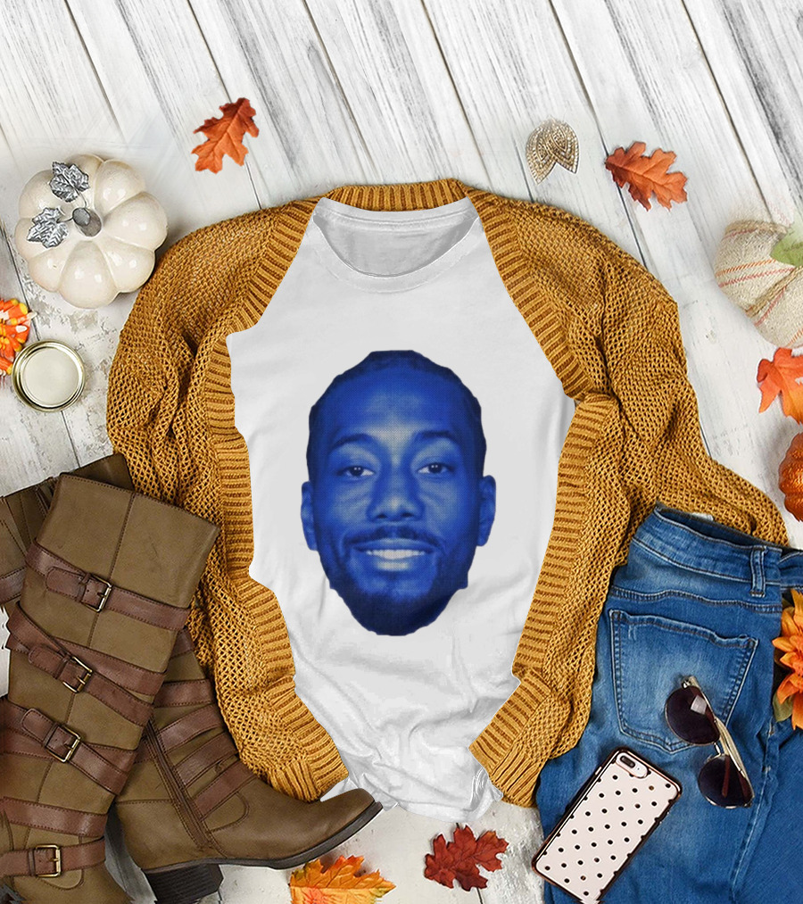Kawhi Half-Tone Big Head Blue Face T-Shirt