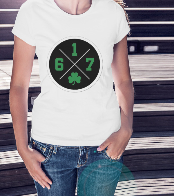 Boston Celtics 617 Shamrock Emblem Circle T-Shirt