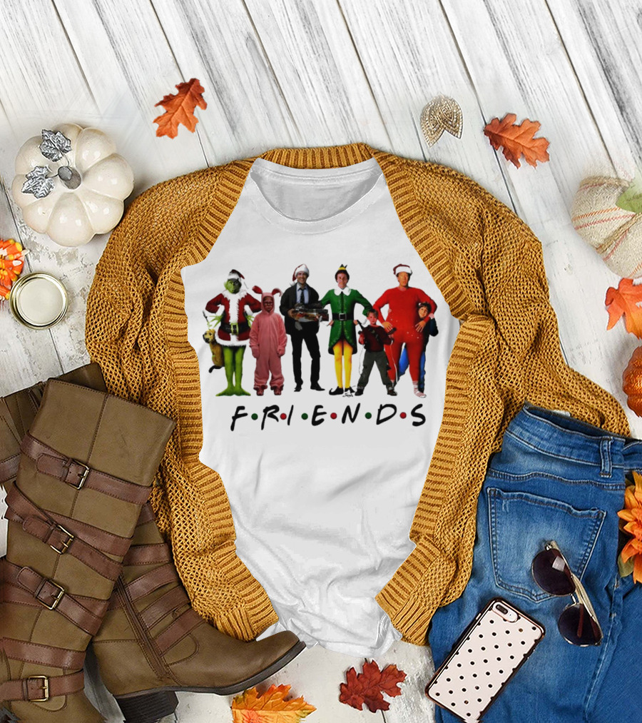 Friends Movie Character Holiday Mashup T-Shirt