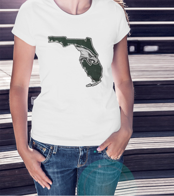 Philadelphia Eagles Florida Map Bleeds Green T-Shirt