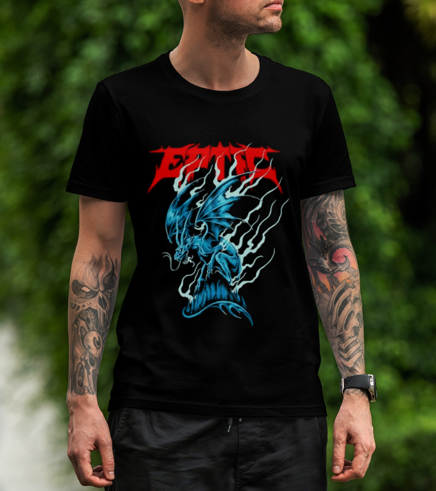 Eptic Blue Dragon Flame Art Collaboration With Yara Noe T-Shirt