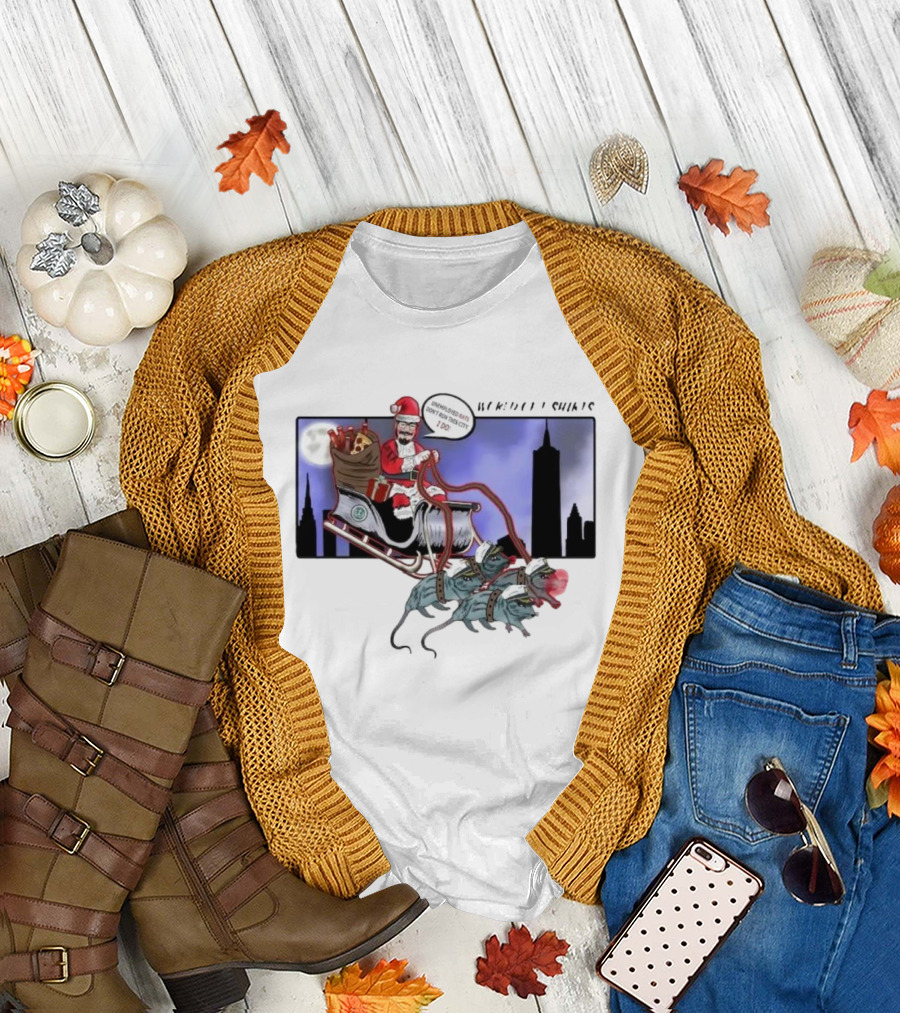 Josh Saves Christmas Chupacabras Sled New York City Skyline T-Shirt
