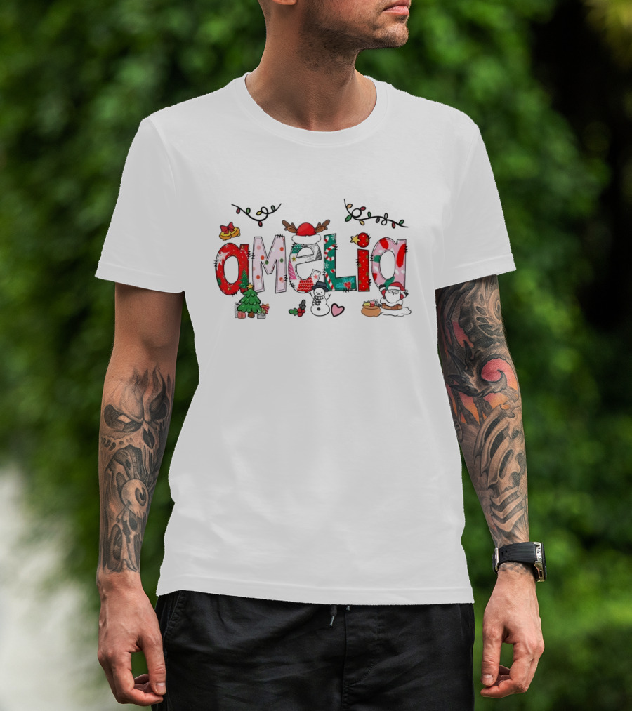 Personalized Christmas Decor Custom Name Amelia T-Shirt