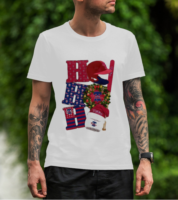 Philadelphia Phillies Ho Ho Ho Merry Christmas Sports Fan T-Shirt