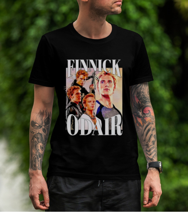 Finnick Odair Character Collage With Weaponry Elements T-Shirt