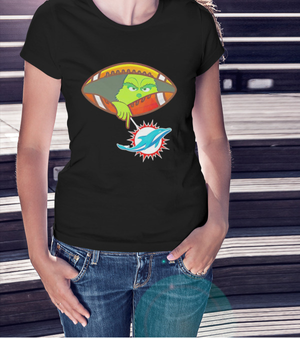 Grinch Ew Miami Dolphins Football T-Shirt