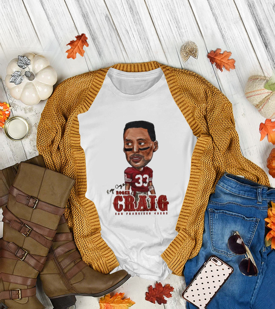 Roger Craig San Francisco 49ers 33 Big Head Character T-Shirt