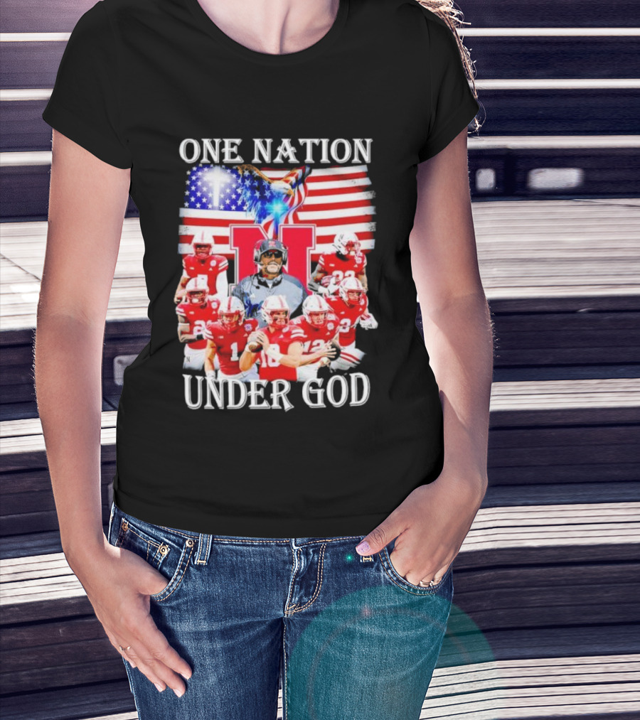 USA Flag One Nation Under God NC State Wolfpack Football Team Players T-Shirt