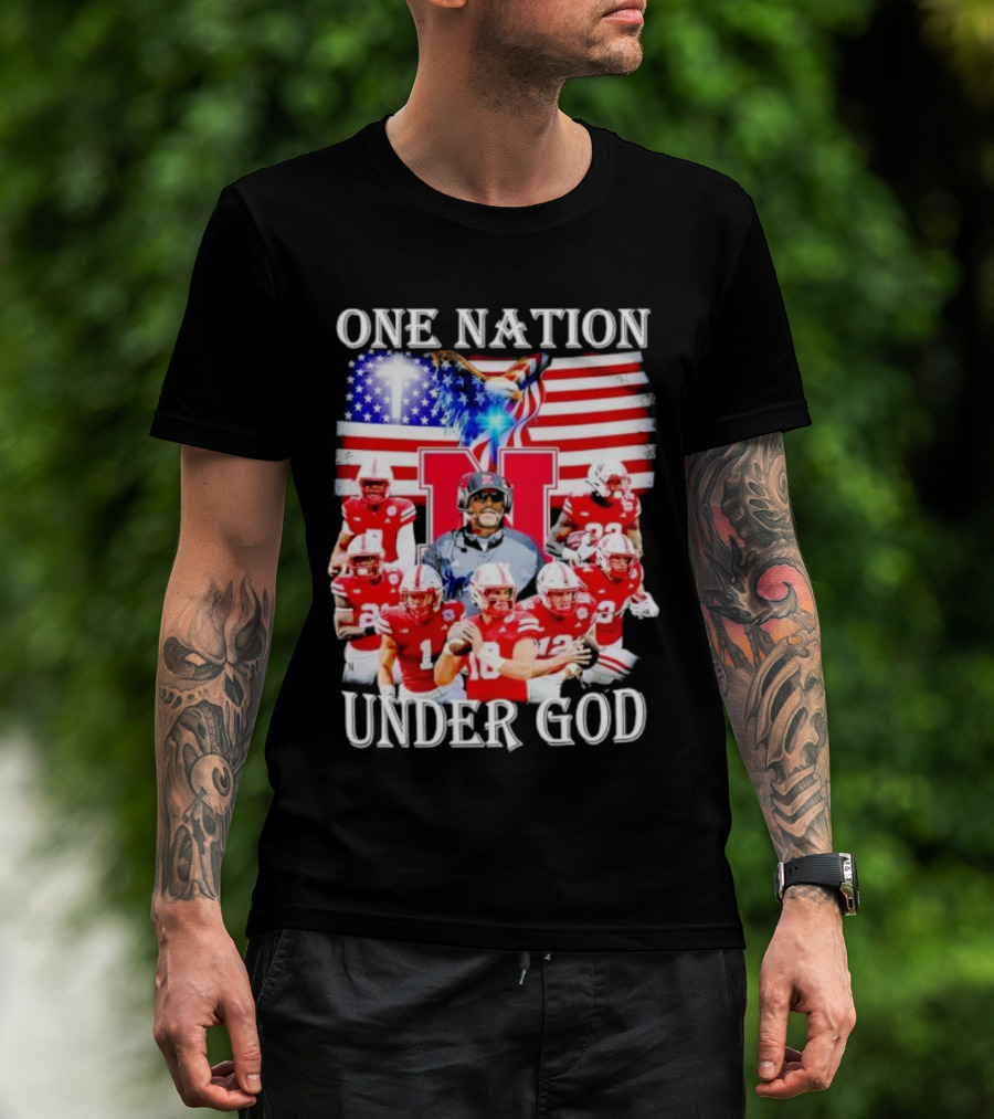 USA Flag One Nation Under God NC State Wolfpack Football Team Players T-Shirt
