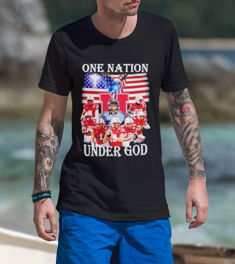 USA Flag One Nation Under God NC State Wolfpack Football Team Players T-Shirt