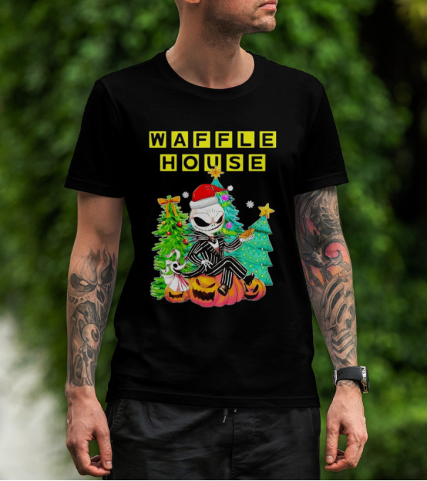 Waffle House Jack Skellington Christmas Tree Pumpkin T-Shirt