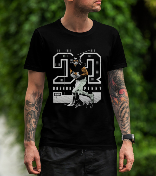 Rashaad Penny 23 NFLPA Philadelphia Football Signature T-Shirt