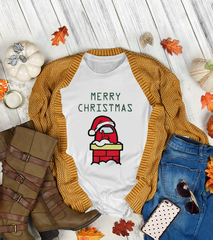 Merry Christmas Santa Among Us Chimney Character T-Shirt