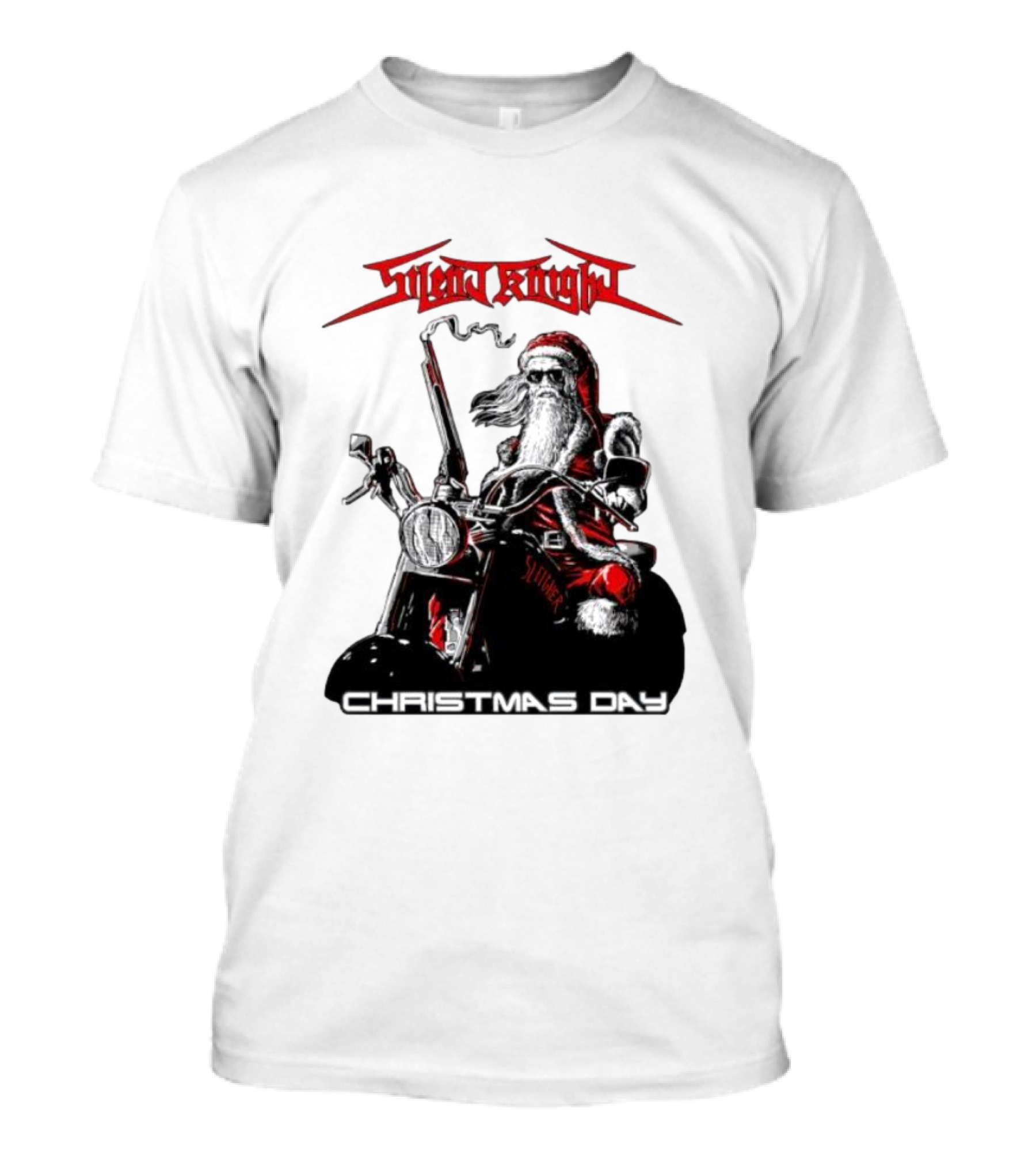 Silent Knight Santa Riding Motorcycle Christmas Day T-Shirt