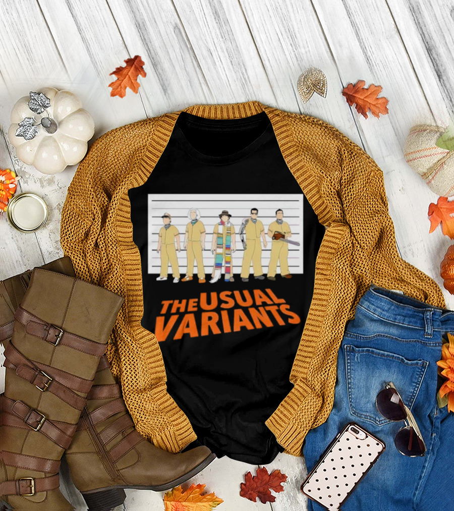 The Usual Variants Parody Featuring Sci-Fi Time Travel Characters in Lineup T-Shirt