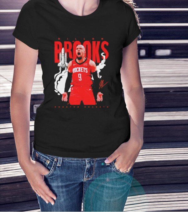 Dillon Brooks Rockets 9 Signature Houston Space T-Shirt
