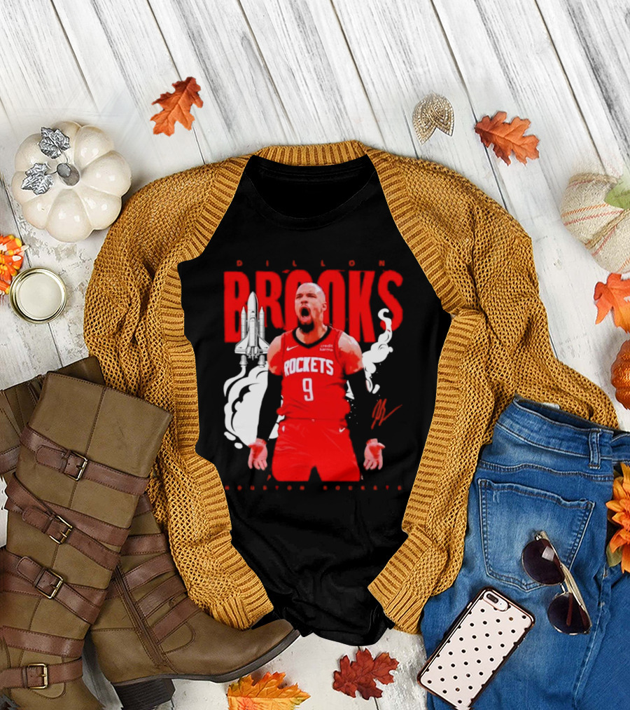 Dillon Brooks Rockets 9 Signature Houston Space T-Shirt