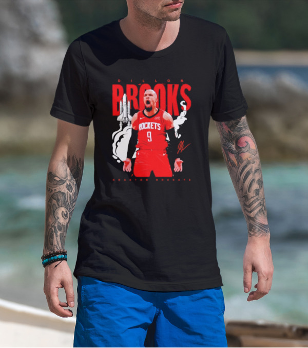 Dillon Brooks Rockets 9 Signature Houston Space T-Shirt