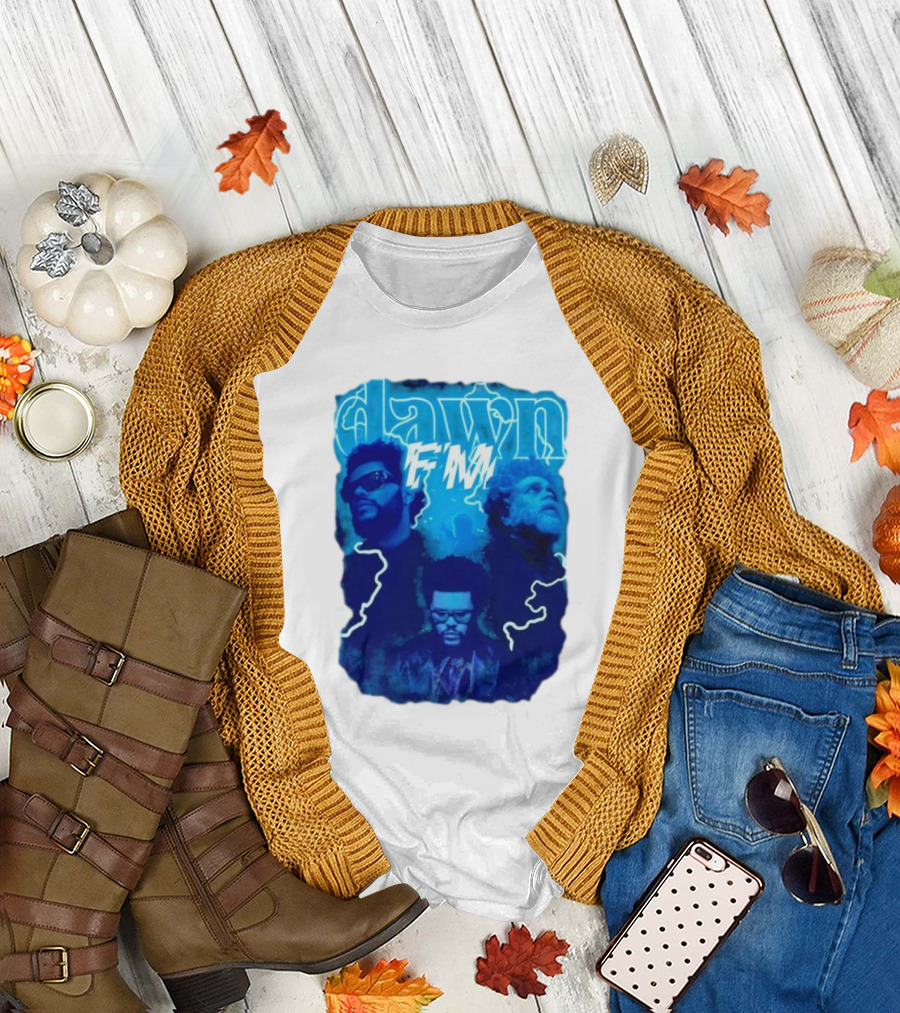 Dawn FM Vintage The Weeknd Blue Trio Image T-Shirt