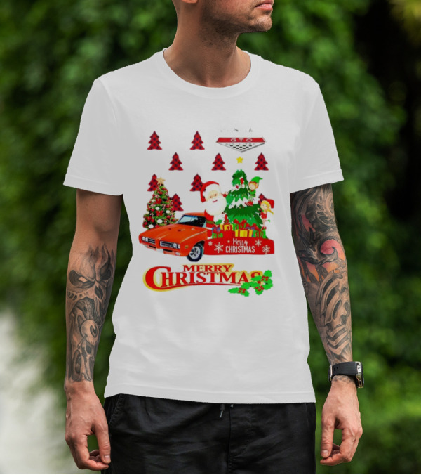 Pontiac GTO Santa Elfs Merry Christmas T-Shirt
