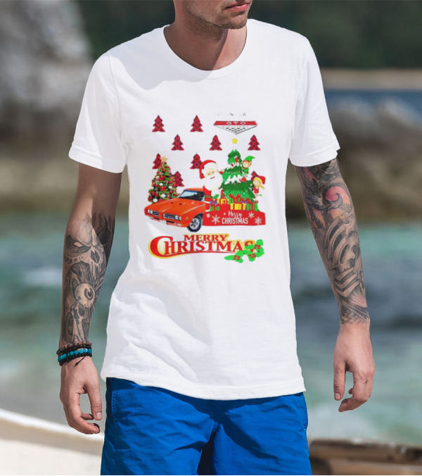 Pontiac GTO Santa Elfs Merry Christmas T-Shirt