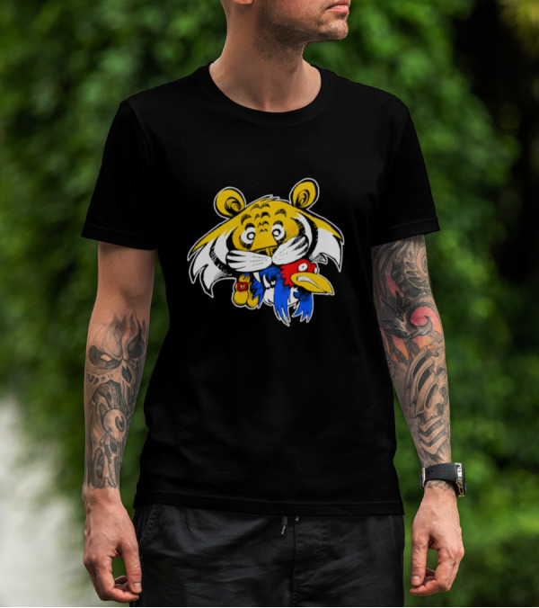 Scott Schmidt Tiger Snack Cartoon Tiger Eating Cereal Box T-Shirt