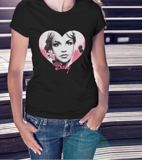 Britney Spears Baby Heart Portrait Pink Aesthetic T-Shirt