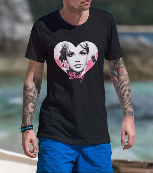 Britney Spears Baby Heart Portrait Pink Aesthetic T-Shirt