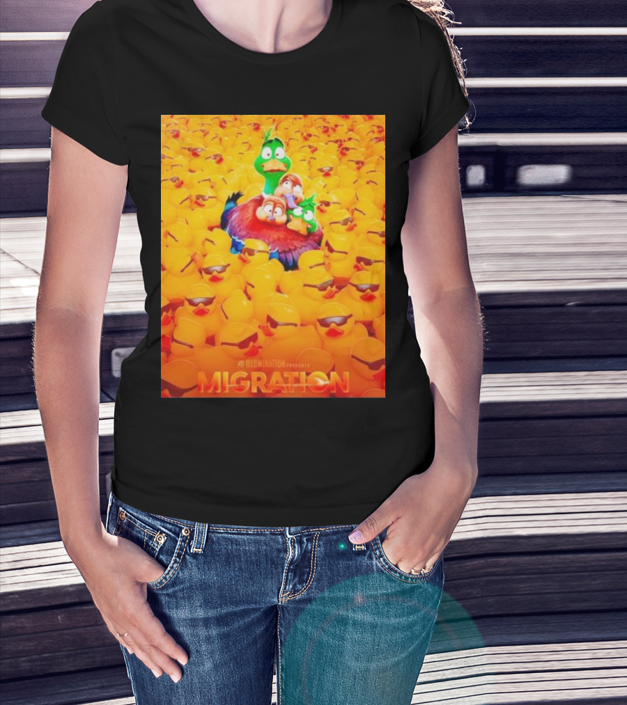 Illumination Presents Migration Ducks In Sunglasses Scene T-Shirt