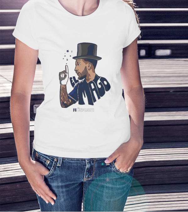 FC Cincinnati Luciano Acosta El Mago Magic Top Hat Tattoos T-Shirt
