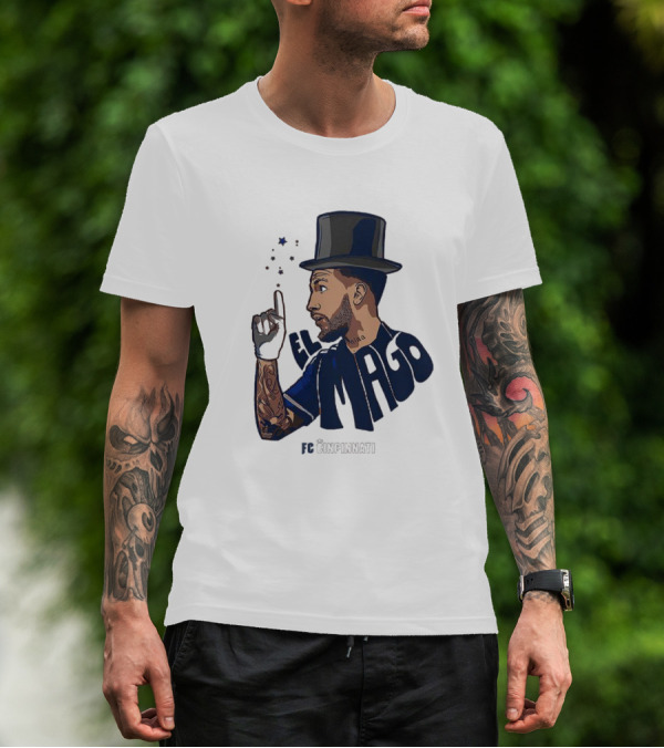 FC Cincinnati Luciano Acosta El Mago Magic Top Hat Tattoos T-Shirt