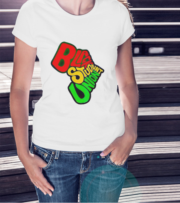 Black Student Union Red Yellow Green Text T-Shirt