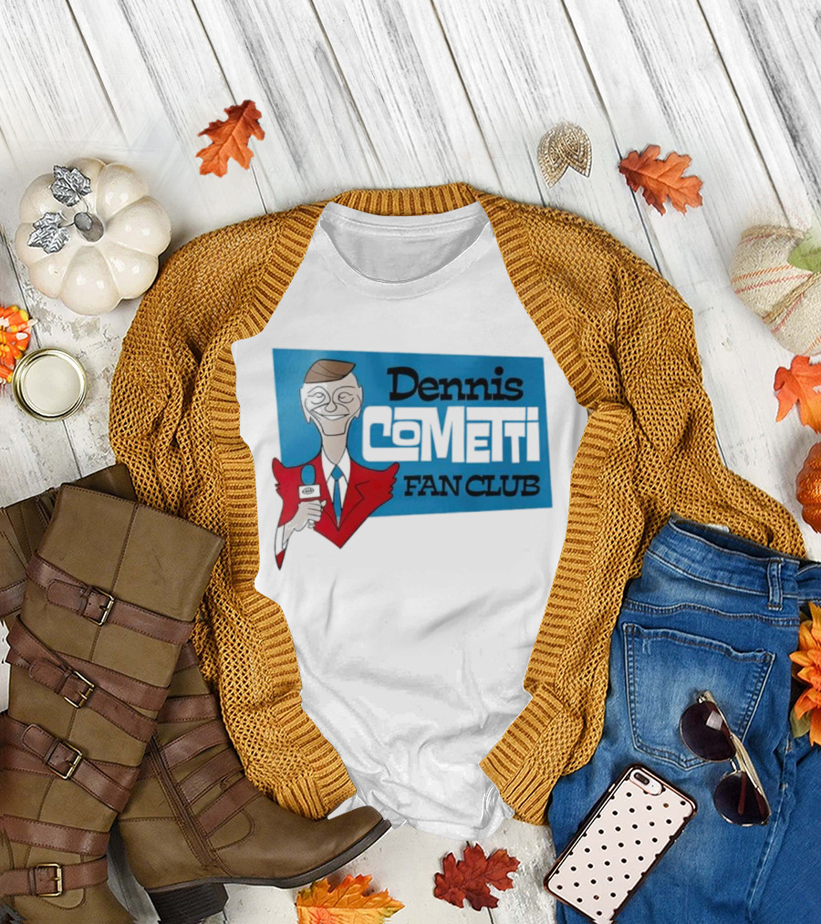 Dennis Cometti Fan Club Cartoon Broadcaster With Microphone T-Shirt