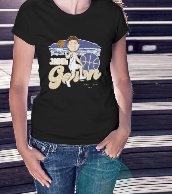 Jaden Geron Montana State Bobcats Basketball Caricature Stadium Scene With Signature T-Shirt
