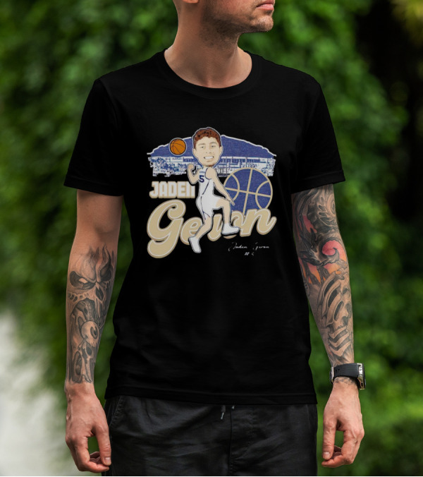 Jaden Geron Montana State Bobcats Basketball Caricature Stadium Scene With Signature T-Shirt