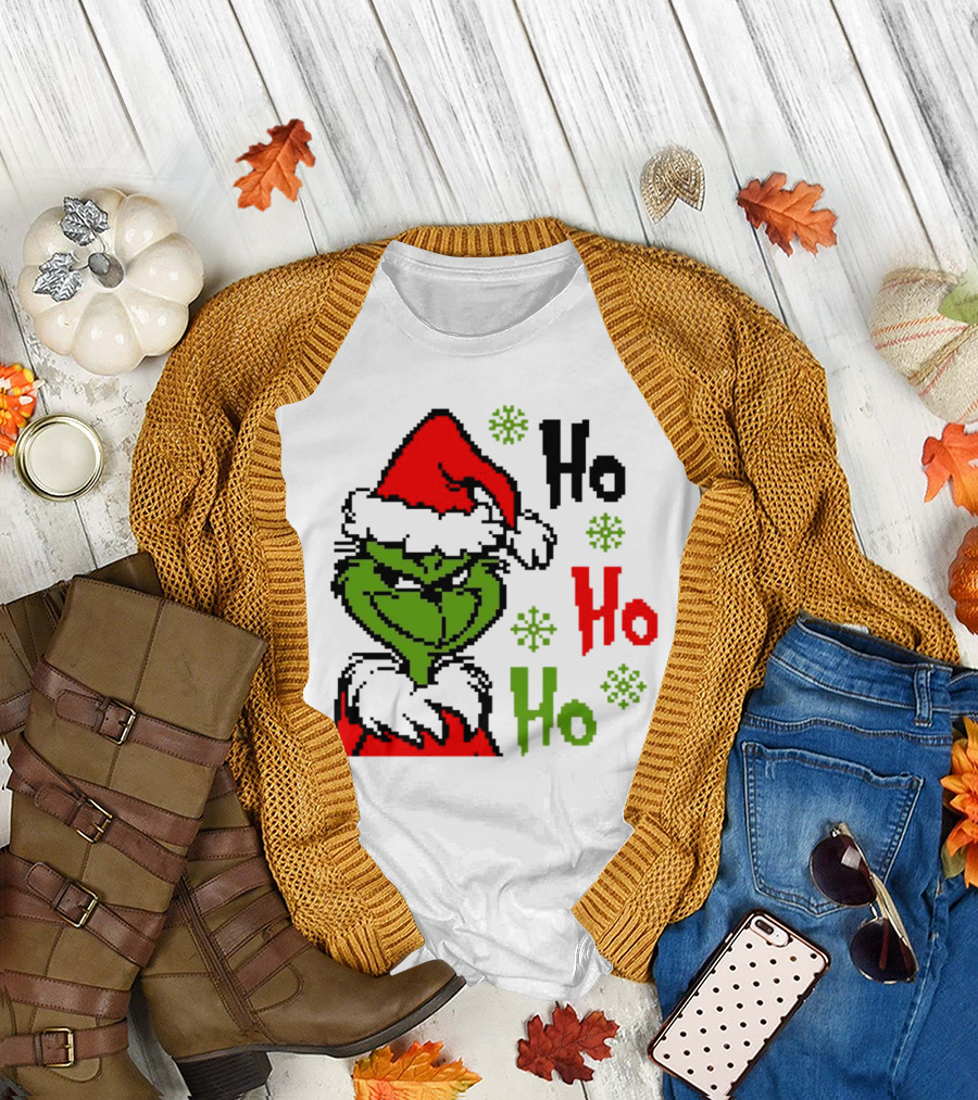 Santa Grinch Ho Ho Ho Merry Christmas T-Shirt